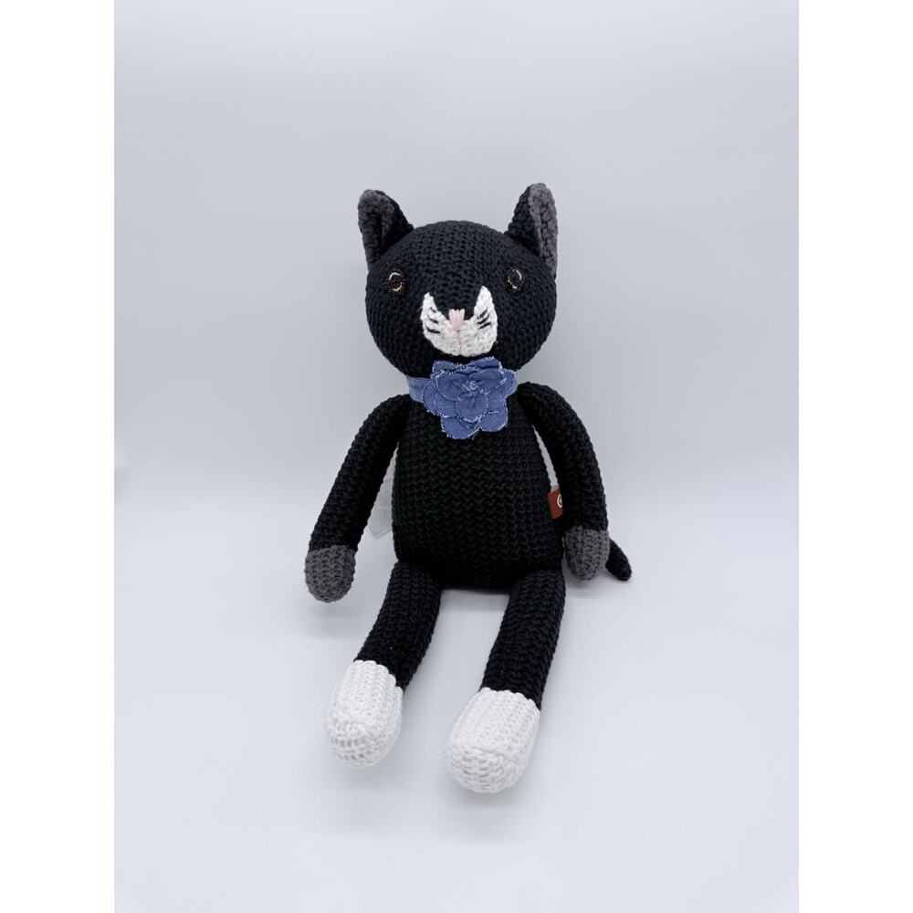 The Cuddle Collab Target Black Knit Stuffed Black Kitty Cat Stuffed Animal Doll